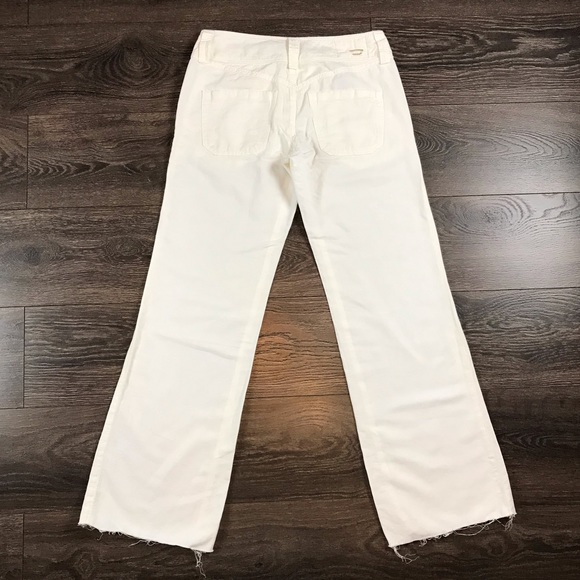 Diesel Only The Brave Women’s Wide Leg White Denim Distressed Jeans Size 28 - Picture 7 of 10